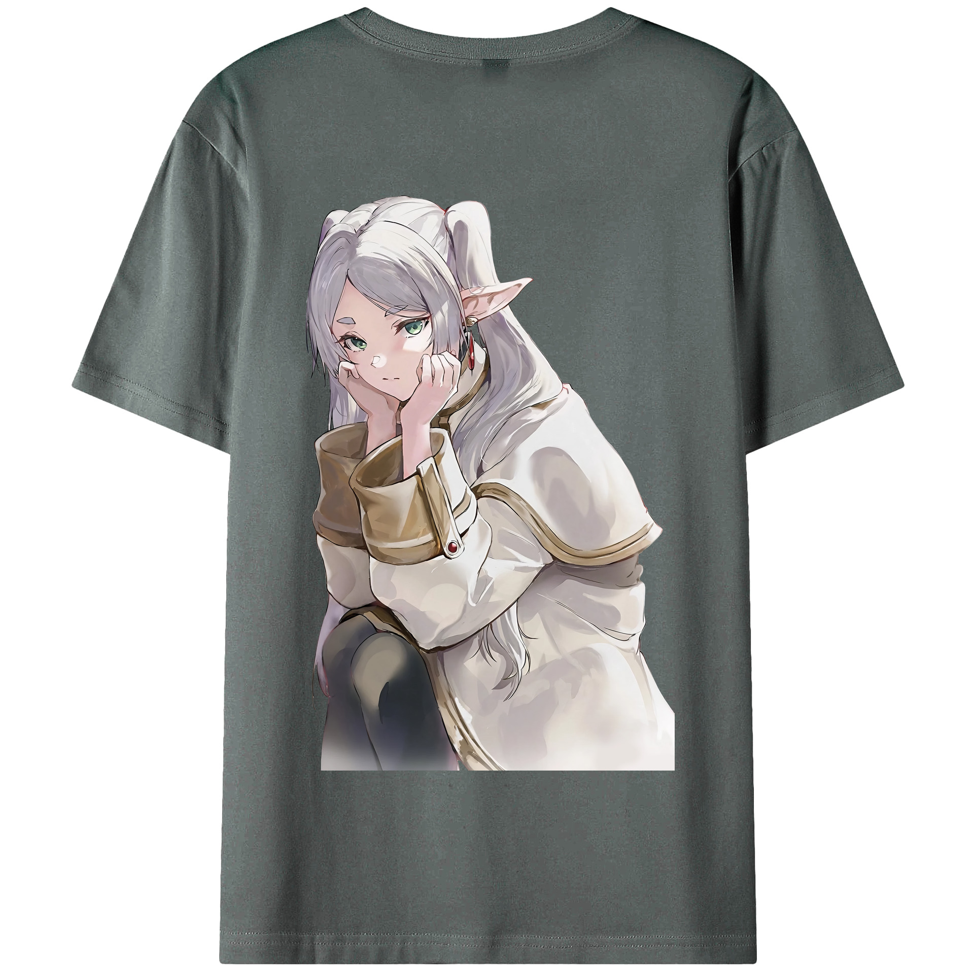 （画像用） 葬送のフリーレン Frieren 綿100％半袖Tシャツ（背面プリント）